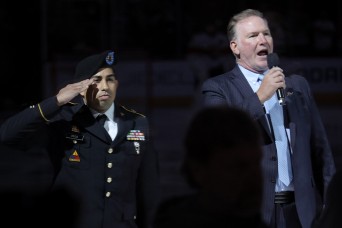 Chicago Blackhawks honor Army Reserve Soldier during Hispanic Heritage home game