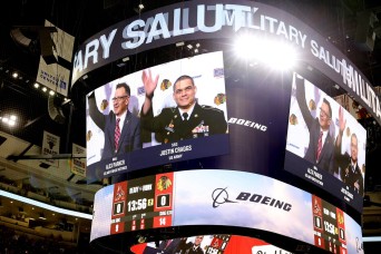 Local service members start new year with a military recognition from Chicago Blackhawks