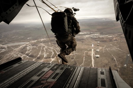 U.S. Army paratroopers assigned to 54th Brigade Engineer Battalion, 173rd Airborne Brigade jump out of a Chinook (CH-47) at the Novo Selo Training Site, Bulgaria, Feb. 4, 2023. This extensive training improves the Army&#39;s overall proficiency, reliability, and lethality.

The 173rd Airborne Brigade is the U.S. Army&#39;s Contingency Response Force in Europe, providing rapidly deployable forces to the United States European, African, and Central Command areas of responsibility. Forward deployed across Italy and Germany, the brigade routinely trains alongside NATO allies and partners to build partnerships and strengthen the alliance.